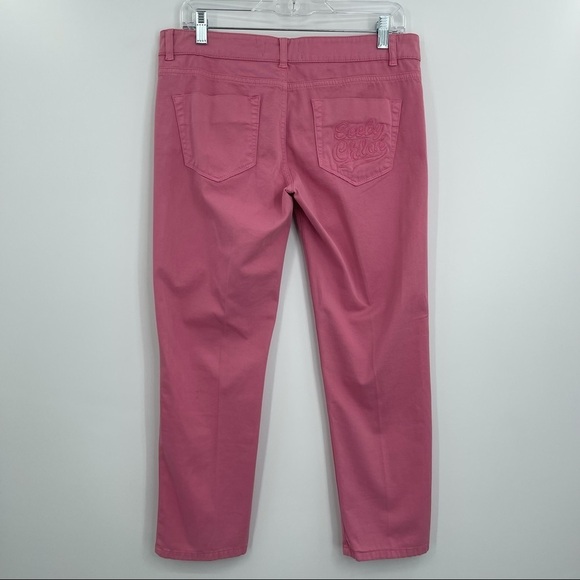 See by Chloe Capri Skinny Pants Womens 31 Pink Spring Summer Preppy Designer - Picture 5 of 12